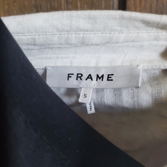 Frame Denim White Wrap Tie Front Midi Dress - Picture 3 of 4